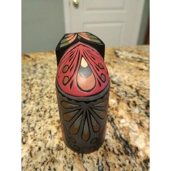 Ceylon Wooden Elephant Carved 3" Figure Hand Painted PW Home Decor Statue - Picture 5 of 10